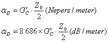 Coax Loss due to Loss Tangent
