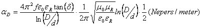 Coax Loss due to Loss Tangent